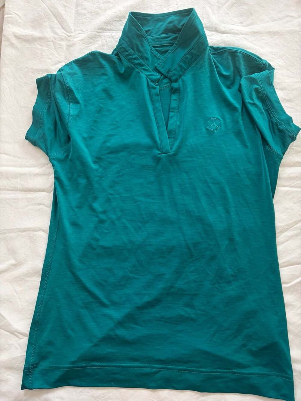Mercedes-Benz Women's Teal Short Sleeve Polo Shirt Size M